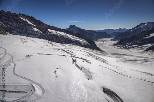 At the top of Jungfraujoch, Bernese Alps, Switzerland