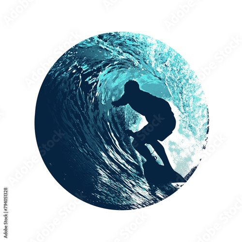 surf, ilustracion, olas, silueta, pegatina, surfista, vector   © fergomez