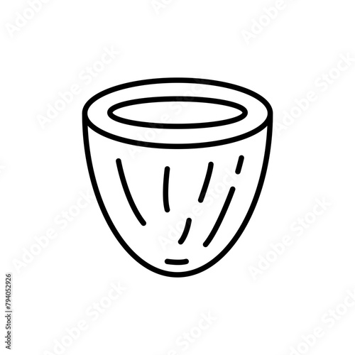 Coconut outline icons, minimalist vector illustration ,simple transparent graphic element .Isolated on white background
