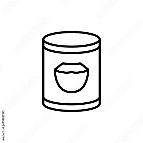 Coconut drink outline icons, minimalist vector illustration ,simple transparent graphic element .Isolated on white background
