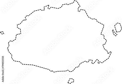 dash line drawing of viti levu island map. photo