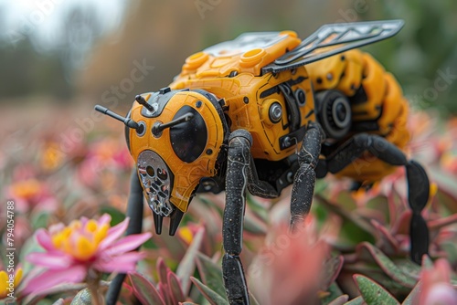 Robotic honeybee that simulates pollination, teaching about the importance of bees in ecosystems with a mobile app