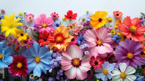 Vibrant Oil Painting Bouquet A Whimsical Arrangement of Colorful Flowers and Playful Clipart Elements