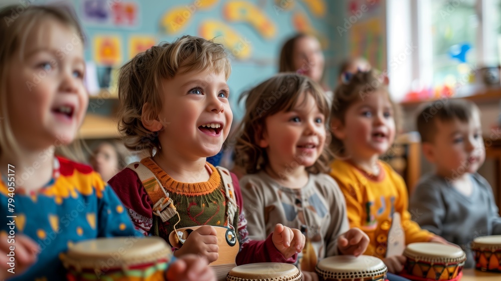 kids playing inside a classroom