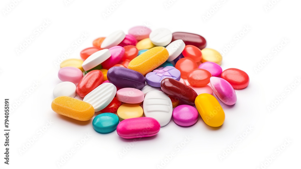 Isolated on a white background, colorful candies Isolated on a white background, colorful candies