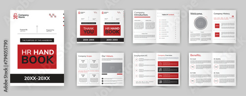 HR Employee Handbook Brochure Template. Welcome Company Handbook Brochure of Introduction About Company.