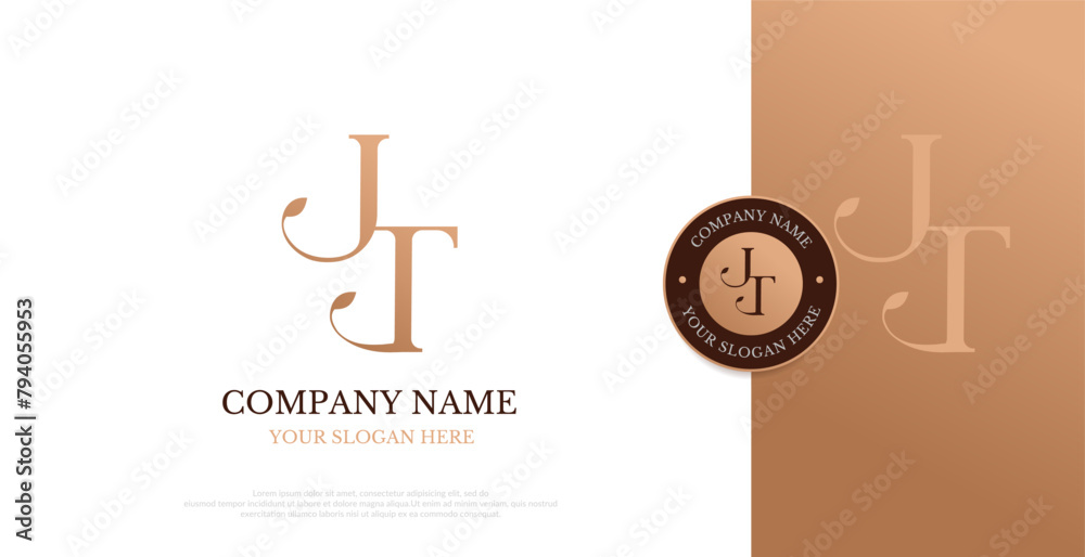 Initial JT Logo Design Vector 