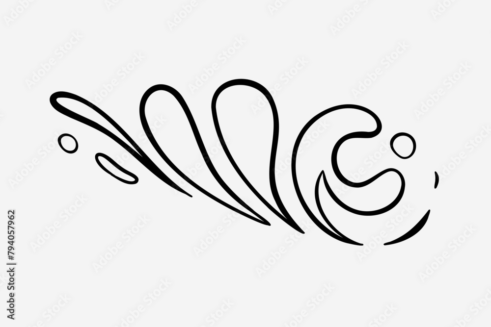 Fototapeta premium Splash, water, smooth lines. Stylized abstract image Vector graphics