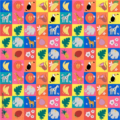 Wallpaper Mural animal theme tropical rapport... Torontodigital.ca