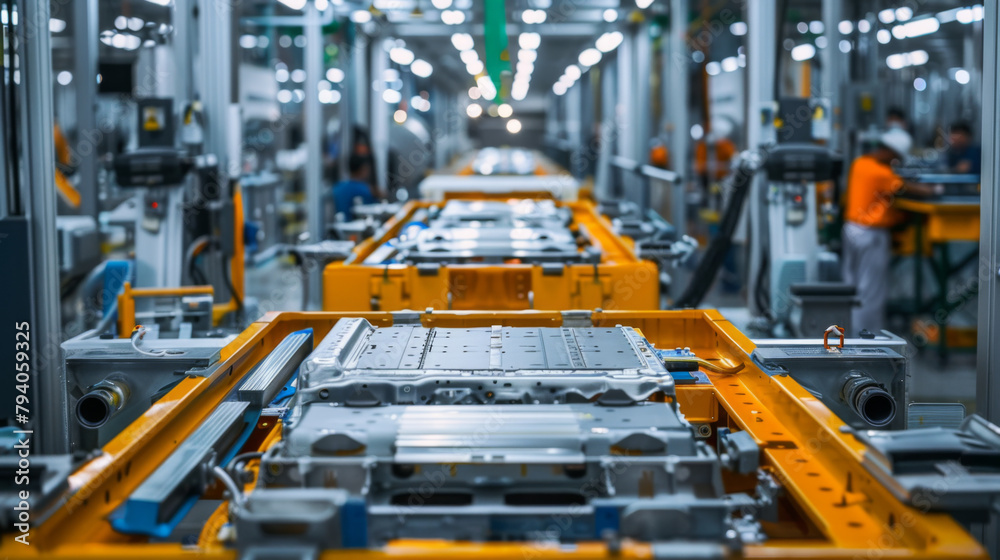 Electric vehicle battery factory production line