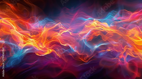 intense fire flames blazing on black background dramatic abstract composition digital art illustration photo