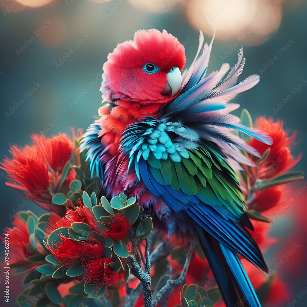 Fototapeta premium red and green macaw