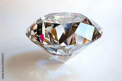 flawless diamond brilliance 3d rendering of precious gemstone isolated on white