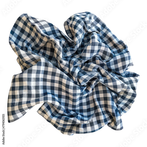 Checkered cloth in a light shade isolated on transparent background