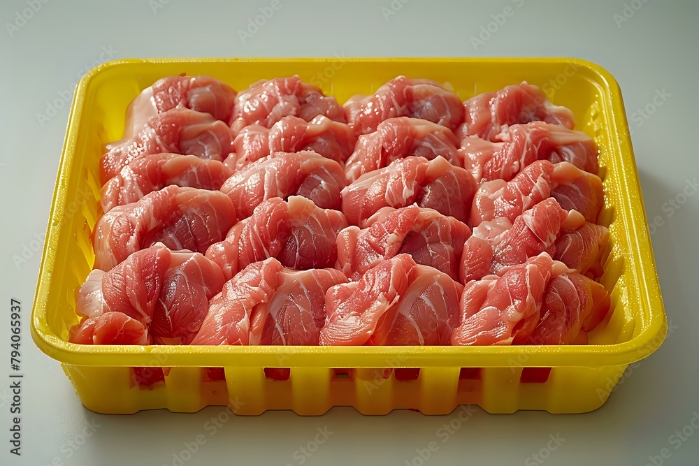 Evenly Lit Chicken Fillets on Styrofoam Tray Evenly Lit Chicken Fillets on Styrofoam Tray