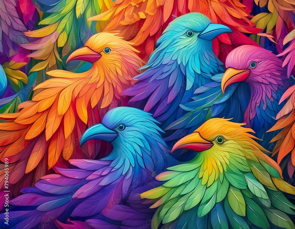 Obraz premium Colorful birds