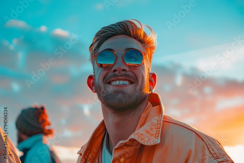 portrait of a young man in the city street