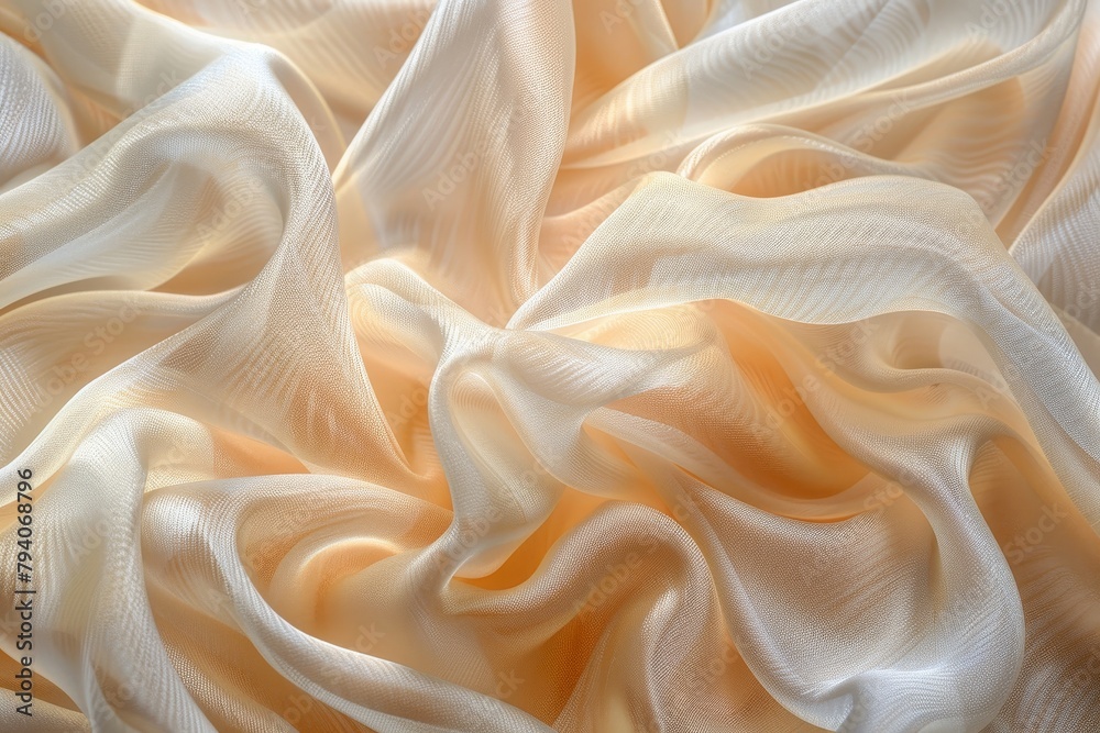 The yellow-orange fabric is soft and smooth, with a slight sheen. The color is warm and inviting, the texture is luxurious The yellow-orange fabric is soft and smooth, with a slight sheen. The color is warm and inviting, the texture is luxurious