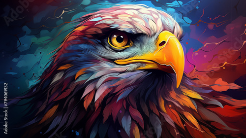 Stunning Abstract Eagle Artwork in Vibrant Colors © heroimage.io
