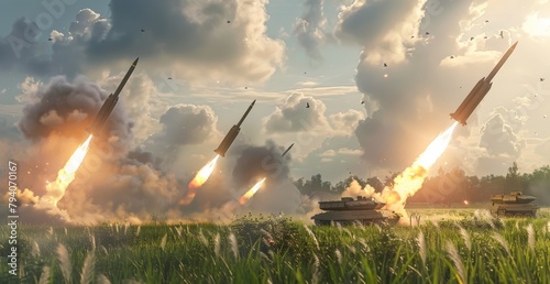 Missile attack - Intense Rocket Launching Operations - Artillery Barrage