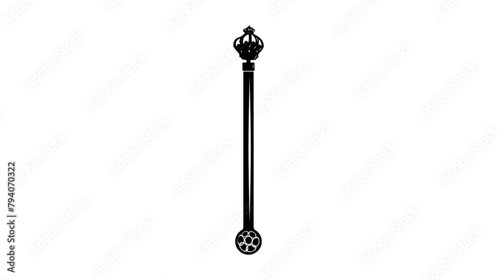 Scepter emblem, black isolated silhouette Scepter emblem, black isolated silhouette