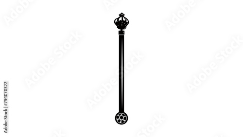 Scepter emblem,  black isolated silhouette