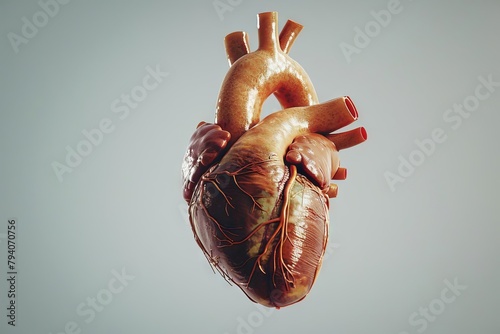 intricate human heart anatomy in realistic 3d render photo