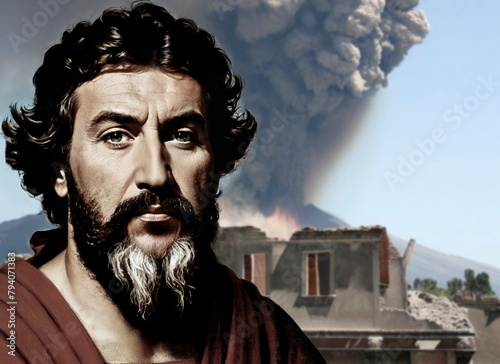 Gaius Pliny the Second, known as Pliny the Elder was a writer, philosopher who described the famous eruption of Vesuvius that destroyed Pompeii photo