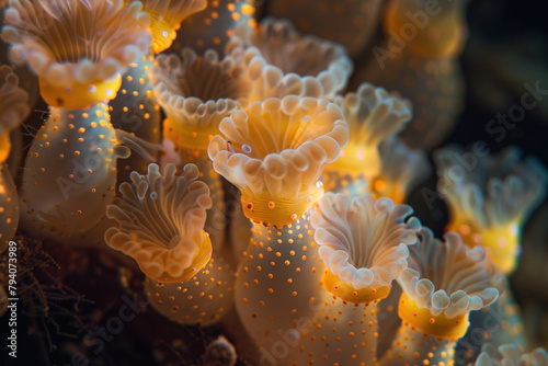 Close up of colony of tiny tunicates photo