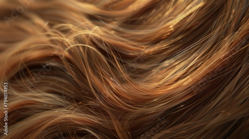 A close-up shot of long, silky hair swaying in a gentle breeze, perfect for a hair care product commercial. 