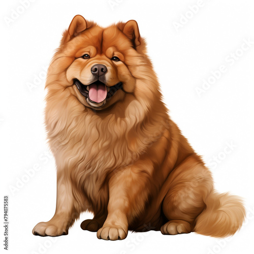 clipart chow chow sitting сreated with Generative Ai