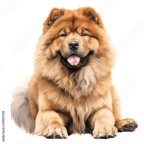 clipart chow chow sitting сreated with Generative Ai