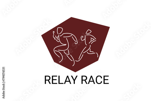 Relay race sport vector line icon. practice relay race. sport pictogram, vector illustration.
