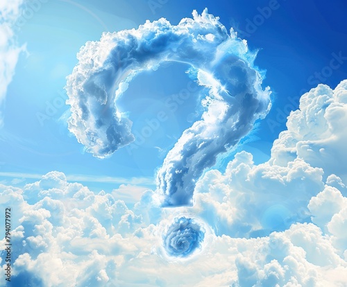 Question Mark Cloud Floating in the Sky photo