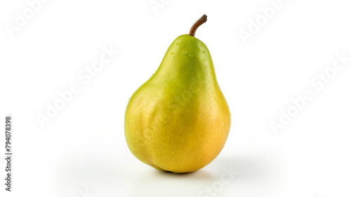 An isolated ripe and lovely pear against a blank white background