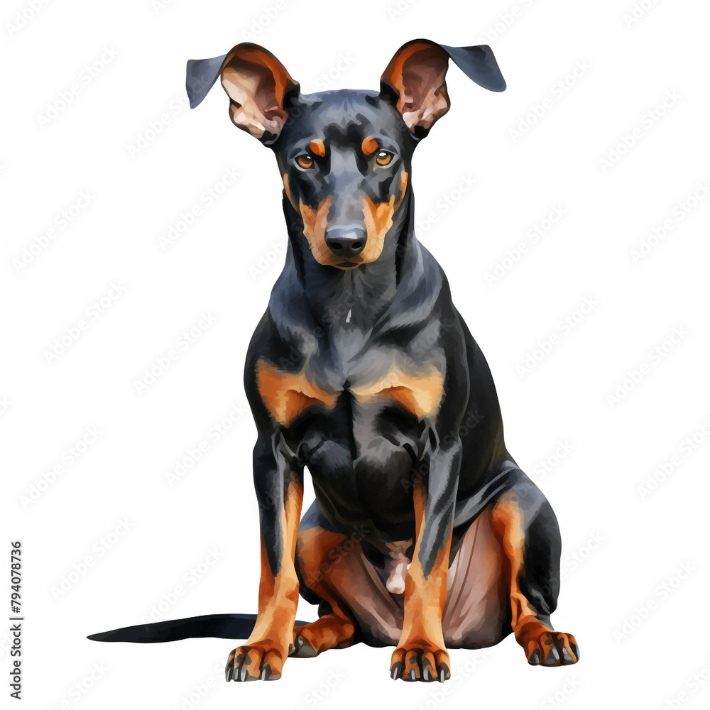 clipart dobermann pinscher sitting сreated with Generative Ai clipart dobermann pinscher sitting сreated with Generative Ai