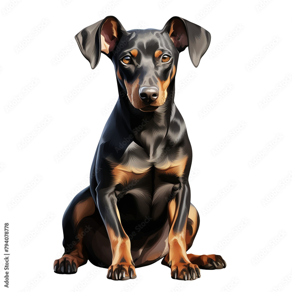 clipart dobermann pinscher sitting сreated with Generative Ai clipart dobermann pinscher sitting сreated with Generative Ai