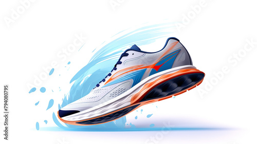 Fitness and training running sneaker isolated on a white background