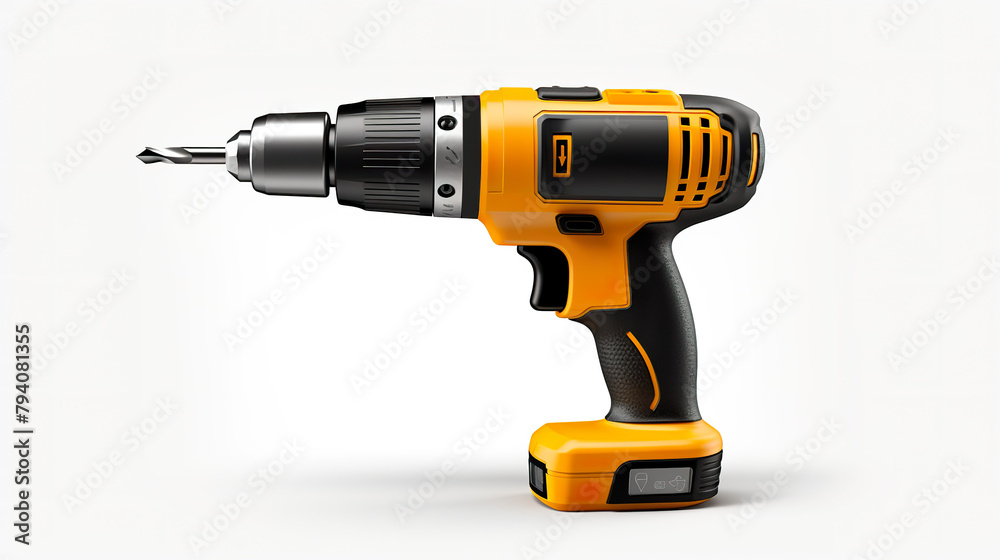 isolated screwdriver drill on a white background