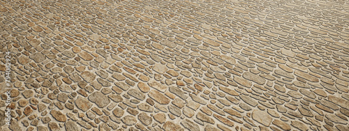 Concept or conceptual solid beige background of stone texture floor as a vintege pattern layout. A 3d illustration metaphor for construction, architecture, urban and interior design