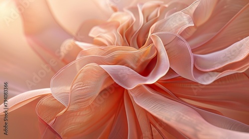A flower made from flowing ribbons of fabric, its delicate folds and textures creating an abstract and whimsical bloom, perfect for a fashion brand advertisement.   photo
