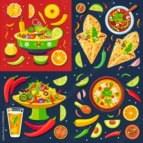 pattern with fruits and vegetables