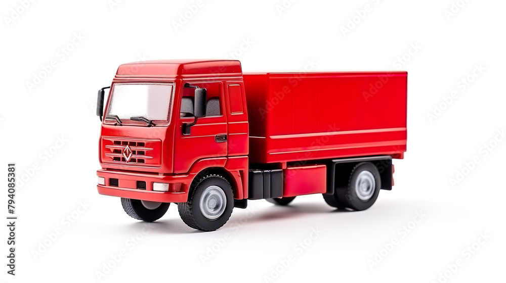 isolated toy truck on a white background