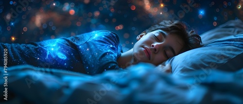 Stars sing lullabies to soothe world to sleep under starry sky. Concept Nighttime, Stars, Lullabies, Sleep, Sky