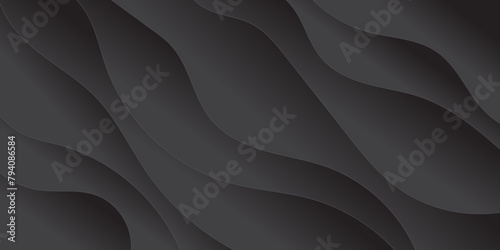 Abstract black and light gray wave modern soft luxury texture with smooth and clean vector subtle background illustration.	 photo