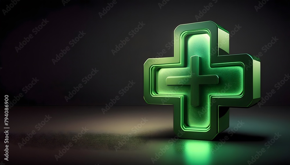 Obraz premium Pharmacy logo on minimalist background