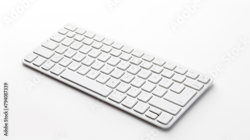 A wireless keyboard set apart against a stark white background