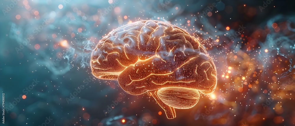 Fototapeta premium Understanding How the Human Brain Interprets and Analyzes Visual Information. Concept Cognitive Psychology, Visual Perception, Neural Processing, Brain Mapping, Information Processing