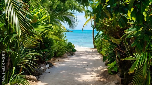 Tropical Pathway to a Summer Beach Escape