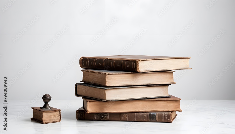 Stack of old books in a white background Stack of old books in a white background